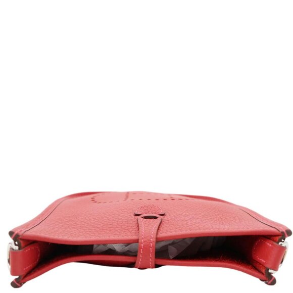 HERMES  Evelyne TPM 16 Amazone Clemence Leather Crossbody Bag Red - Picture 5 of 12